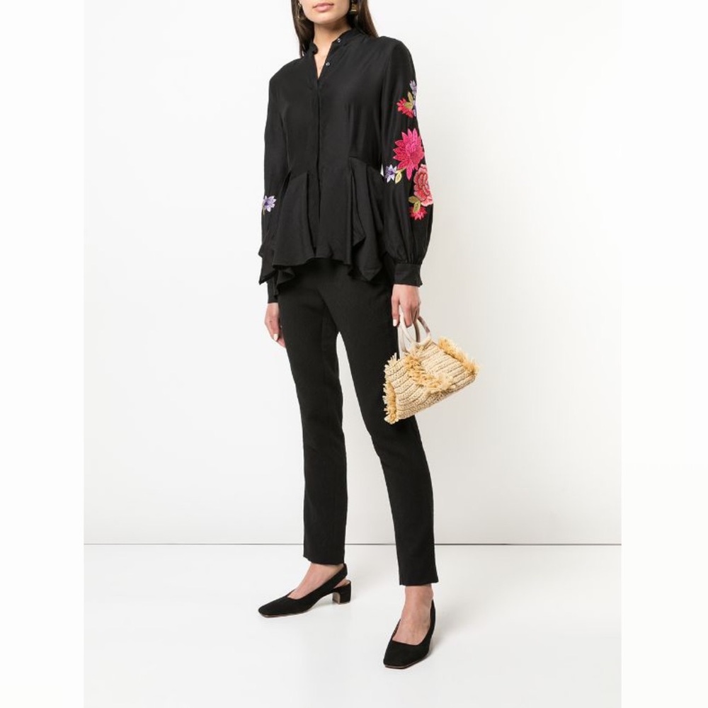 Josie Natori Embroidered Floral Tunic Top - Picture 3 of 9